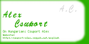 alex csuport business card